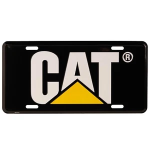 Matrícula de metal negro y amarillo en relieve 3D equipo pesado Caterpillar CAT - Imagen 1 de 3