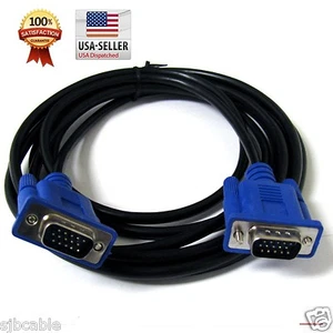 6ft SVGA Male To VGA Male HD 15pin Cable Cord Connects PC to Monitor Video TV US - Picture 1 of 4