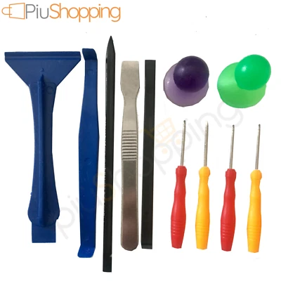 PIUSHOPPING SET CACCIAVITI KIT 11 ATTREZZI PER RIPARAZIONE SMONTAGGIO IPHONE IPAD TABLET