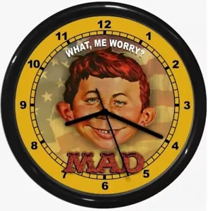MAD Magazine Alfred E Newman What Me Worry Wall Clock Man Cave 0724 - Picture 1 of 1