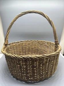 Long Handled Wicker Basket 13 In W - Picture 1 of 7