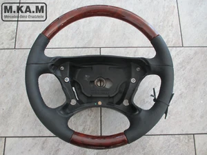 Volante de cuero Mercedes Benz W211 W219 E-KL CLS madera de raíz aspecto estiramiento facial - Imagen 1 de 6