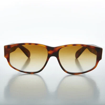 Wide Rectangular Mod Vintage Sunglasses Matte Tortoise - Fez - Image 1 of 3