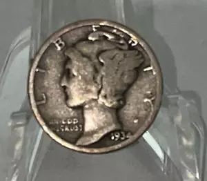 1934 Mercury Silver Dime GOOD / VG FREE SHIPPING - Picture 1 of 2