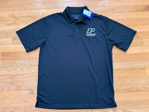 Purdue Boilermakers Polo Shirt Mens Large Black Champion Short Sleeve Basketball - Picture 1 of 4