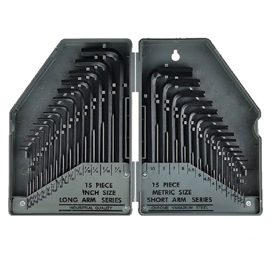 Allen Wrench Hex Key Set 30pcs SAE Metric Combination Repair Kit - Image 1 of 4