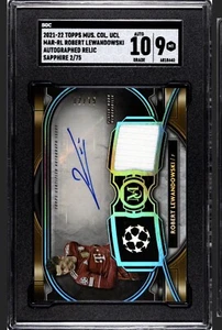 2021 Topps Museum Robert Lewandowski Patch Sapphire /75 SGC 9  Auto 10. - Picture 1 of 2