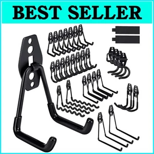 Versatile Steel Garage Hanger Hooks - 32-Pack Storage for Tools and Bikes - Picture 1 of 9
