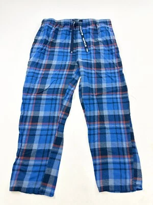 Columbia Pantalones Para Hombres 2XL Azul Tartán Franela Cuadros Pijama Salón Dormir Cordón Foto 1 de 4