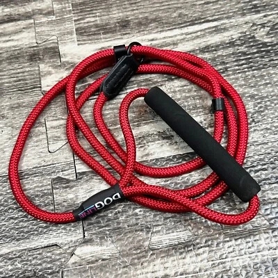 Dogline Clásica Cuerda de Nylon Trenzada Correa Deslizante Británica en Rojo NUEVO Foto 1 de 4