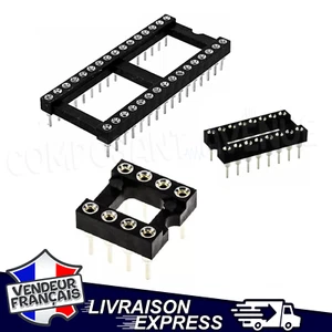 PAR 2 SUPPORT IC CI DIP TULIPE 6 8 14 16 18 20 22 24 28 32 40 BROCHES PIN ROND - Foto 1 di 1