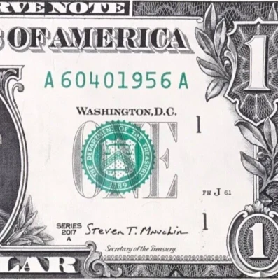 June 4, 1956 : A 60401956 A BIRTHDAY Note $1 One Dollar Bill *UNC* 🎂🎁 - Image 1 of 3