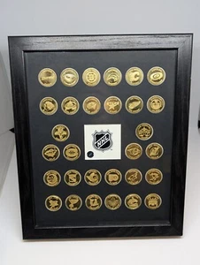 NHL Team Logo 30 Brass Coin Medallions in frame - official NHL product - rare - Bild 1 von 8