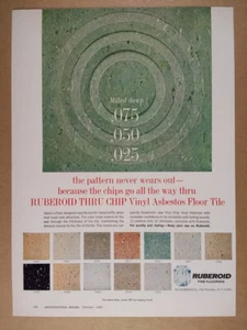 1963 Ruberoid Thru Chip Vinyl Asbestos Floor Tile vintage print Ad - Picture 1 of 1