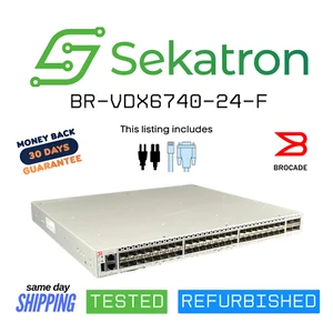 ♻️ Brocade BR-VDX6740-24-F 24-Port 10GbE SFP+ Switch with Front-to-Back Airflow⚡ - Picture 1 of 2