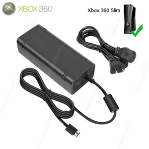 Microsoft Xbox 360 Slim Console Power Supply Cord Brick Charger Adapter Cable US - Picture 1 of 13