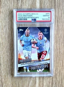 PSA 10 Erling Haaland & Foden #pp5 Premium Partnerships Topss Uefa Club Man City - Foto 1 di 3