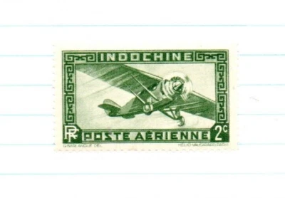 FRENCH INDOCHINA Stamp - 1933 Single Engine Airplane 2c #C2 Mint OG - Image 1 of 4