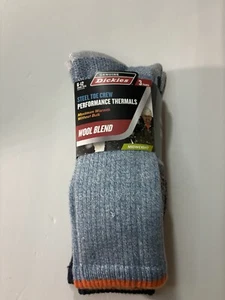 Dickies 3 Pairs 6-12 Steel Toe Thermal Wool Blend Midweight Blue Black Orange Tr - Picture 1 of 3