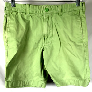 J Crew Shorts Mens 31 Chino Flat Front Button Pockets 100% Cotton Green