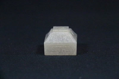 China Antiguo Han Dy Jade Blanco Tallado Gran Diseño Cuadrado Estampador Sello #14 Foto 1 de 4