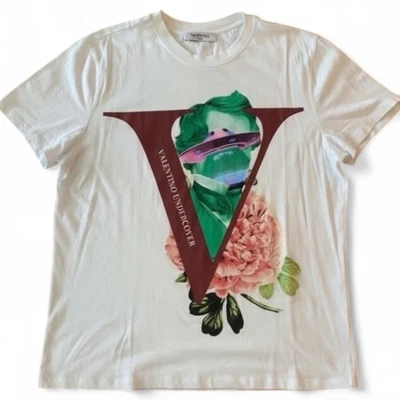 Valentino x под прикрытием SS20 НЛО цветочный графический футболка белый Италии редкая XL - Изображение 1 из 4