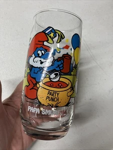 Ponche de fiesta vintage 1983 papá pitufo 6" vaso Peyo - Imagen 1 de 5
