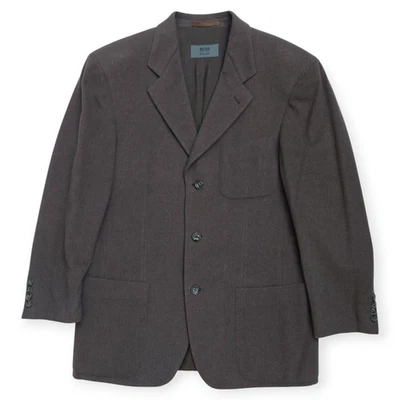 Blazer BOSS Hugo Boss Para Hombres 38R Fieltro Lana Cachemira Marrón 3 Botones Abrigo Chaqueta Foto 1 de 4