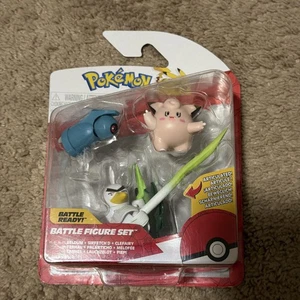 Jazwares Pokemon Battle Figure Set 3 pack Clefairy Beldum Sirfetch'd NEW - Picture 1 of 3