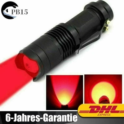 Rot licht Taschenlampe Taktische LED Zoomable für Angeln Jagd Detektor Wandern - Bild 1 von 4