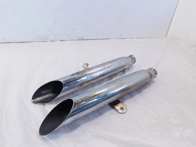 Silenciadores de tubo de escape cromados deslizables Harley Davidson Sportster 883 y 1200 Foto 1 de 4