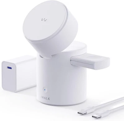 iWALK StandMe Auto 3 en 1 15W Soporte de Carga Inalámbrico con Rotación Automática Foto 1 de 4