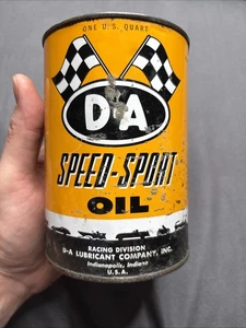 Vintage D-A Speed-Sport Racing Kraftstoff Motor Grafik Quart Öl Dose Indianapolis IN - Bild 1 von 24