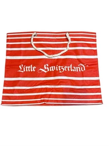 Little Switzerland Vintage 1980’s Red White Stripe Beach Shoulder Bag Nautical - Picture 1 of 8