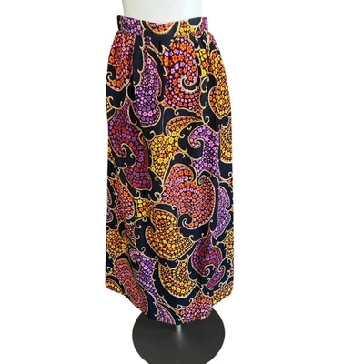 Maxi Falda Hecha a Mano Cachimba Vintage Floral Cachemira Cabaña Pradera Foto 1 de 4