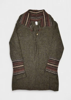 Garnet Hill Sweater Womens Small Green Mohair Wool Blend Shawl Cardigan - Image 1 of 4