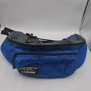 Vintage LL Bean Deluxe Bauchtasche Gürteltasche Umhängetasche Wandern Reisen Blau Nylon - Bild 1 von 13