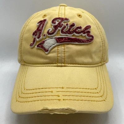 Vintage Abercrombie & Fitch Hat Fitted Medium Yellow Distressed Baseball Cap Y2K - Image 1 of 4