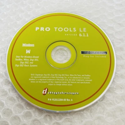 Pro Tools LE 6.1.1 For Windows Digidesign WIN DISK - Image 1 of 2