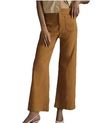 Maeve By Anthropologie Casual Brown Wide Leg Pants High Rise Copper Women’s 12P - Image 1 of 4