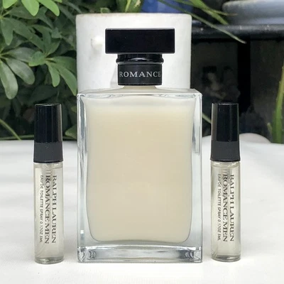 ROMANCE MEN Ralph Lauren Aftershave Gel 3.4oz + 2 EDT 5ml Cologne Sprays NOS - Image 1 of 4