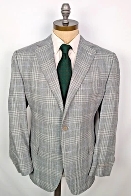 NWT CANALI 1934 Sport Coat Linen Wool Gray Check Dual Vent Sz 54R IT 44R - Image 1 of 4