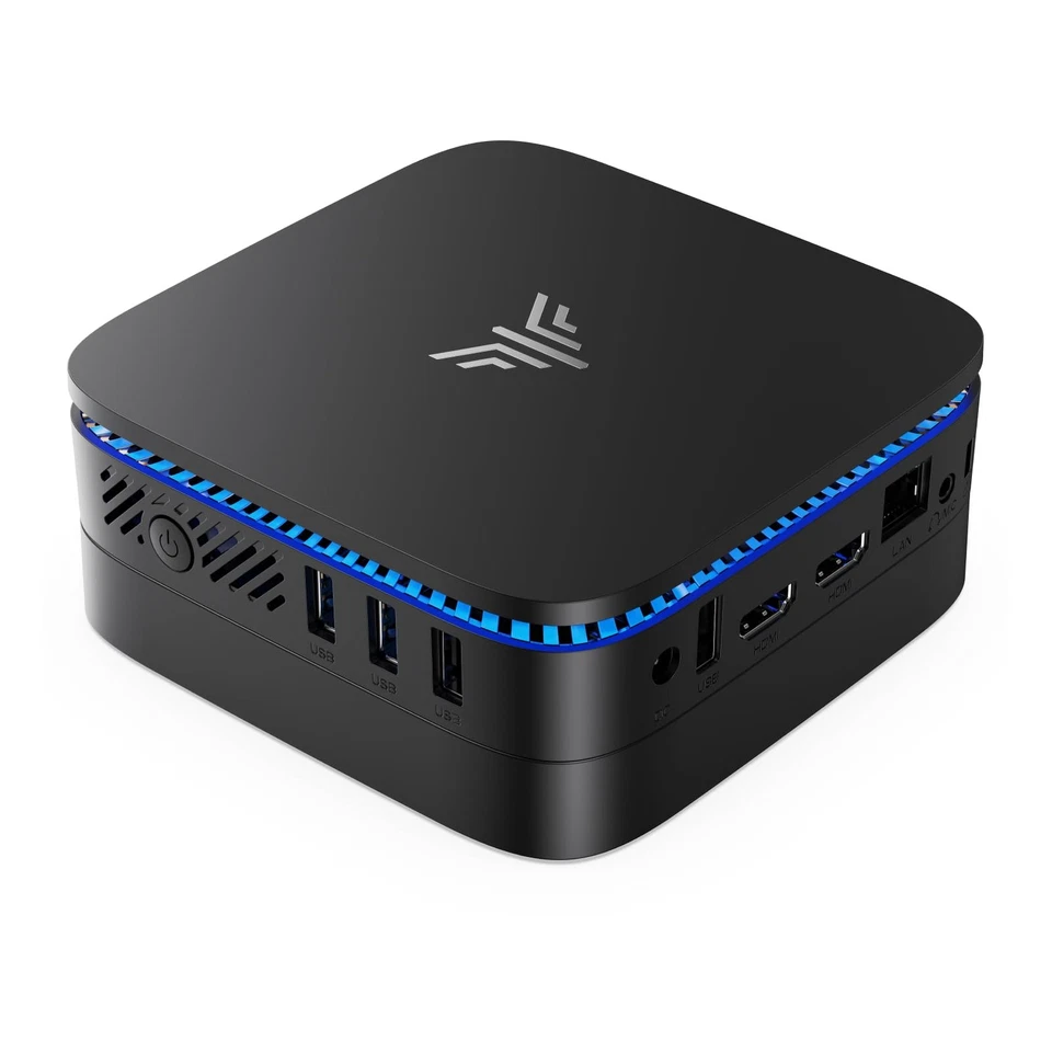 AK1PLUS Mini PC, N95 Processor (up to 3.4GHz), 8GB DDR4 RAM 256GB M.2 SSD, Mi... - Image 1 of 4