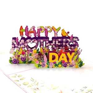 Pop Up Greeting Card Happy Mother's Day, Colorful Card, Flowers Card, Gift for M - Picture 1 of 7
