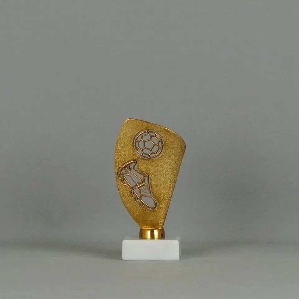 HR POKALE Pokal / Fußballfigur / 13,5cm / Altgold / mit Gravur / kompl. MONTIERT