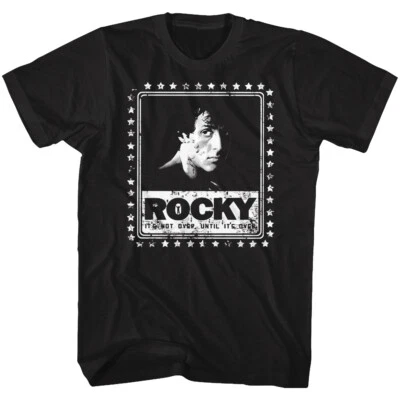 Rocky Balboa T-Shirt New Licensed Ain't Over Till Over Black Cotton in SM - 5XL - Image 1 of 3