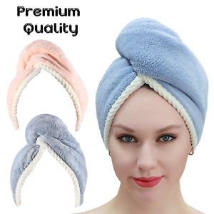 Women Microfiber Hair Towel,2 Packs Hair Turbans for Wet Hair, Drying Hair Wrap 