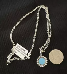 🆕LAGOS Maya Collection 925 Sterling Silver Blue Ceramic Circle Necklace_NWT! - Picture 1 of 10