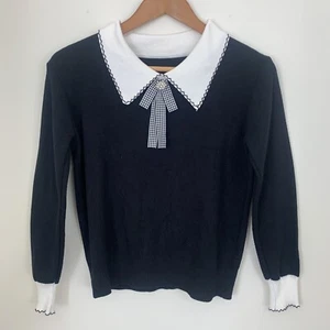 Girl’s Preppy Long Sleeve Dressy Blouse with Cute Broach, Collared, Formal - Picture 1 of 9