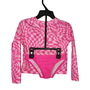 Toddler Baby Girls 2 Piece Swim Bathing Suit NEW Pink Rash Guard - Picture 1 of 1